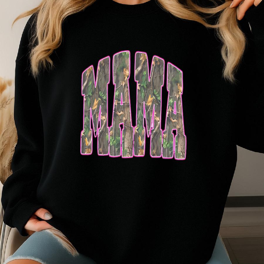 Camo Mama Crewneck Sweatshirt - Gildan Unisex Fit Sweatshirt