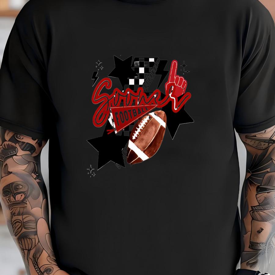 Ou Football Bella Canvas Long Sve Tee For Sports Lovers, Unisex Jersey Shirt, Game Day Outfit, Gift For Football Fans, Sports Apparel T-shirt