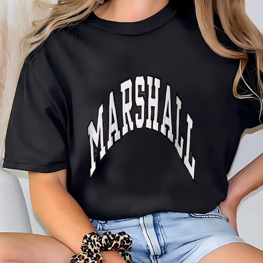 Vintage 90s Marshall University Sweatshirt Crewneck Marshal Pullover Marshall Thundering Herd Logo Green X T-shirt