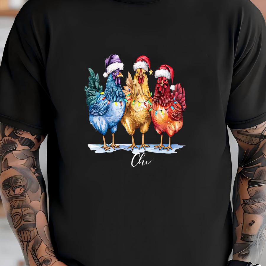 ® Hoodie, Chicken Christmas Shirt, Merry Chickmas Shirt, Xmas Chicken Shirt, Funny Christmas Hoodie, Merry Christmas Tee T-shirt