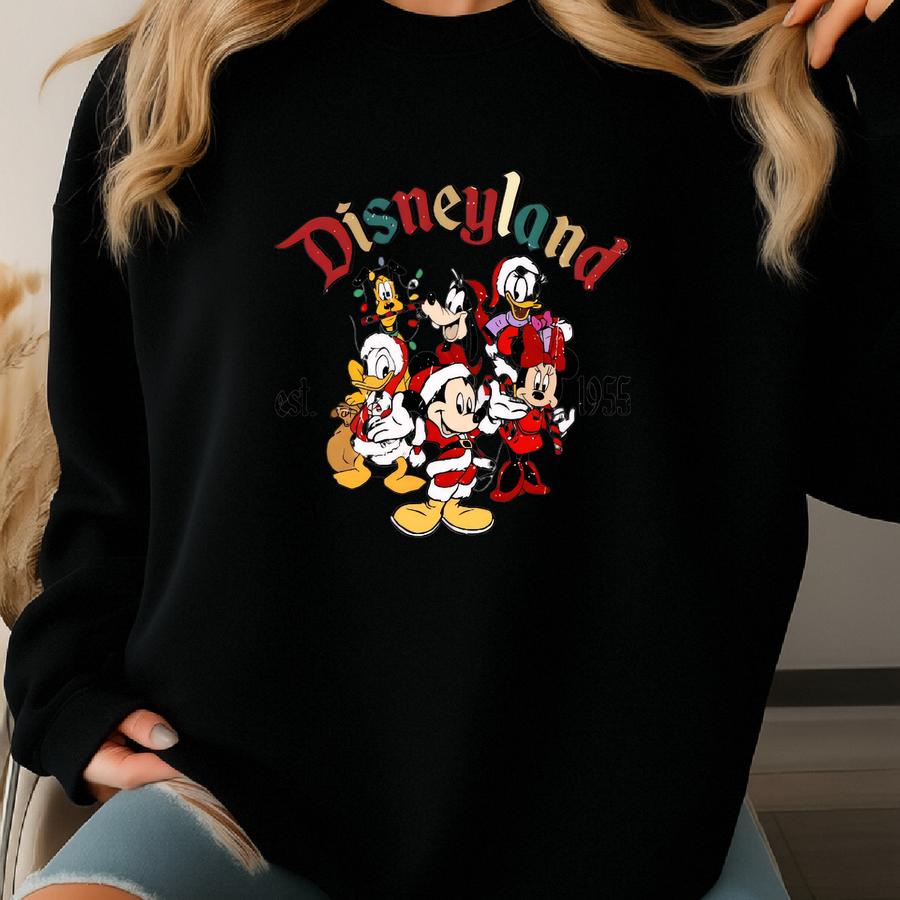 Christmas Cartoon T-shirt, Land Youth Sweatshirt, Est 1955 California Christmas Hoodie, Cartoon Shirt, Christmas T-shirt Gift Sweatshirt