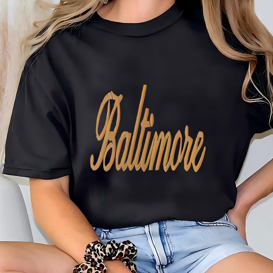 Baltimore Football Script Sweatshirt: Vintage Style Unisex Crewneck For Baltimore Fan T-shirt