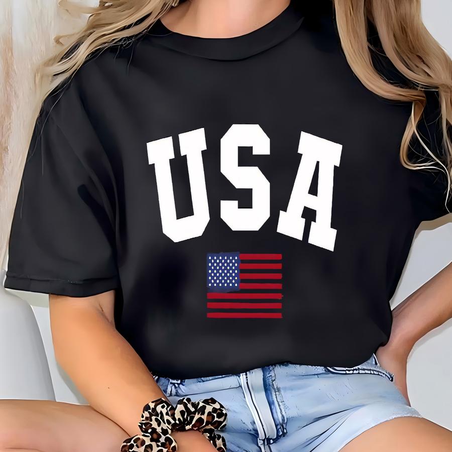 Usa Shirt: Bold College Style American Flag Tee T-shirt