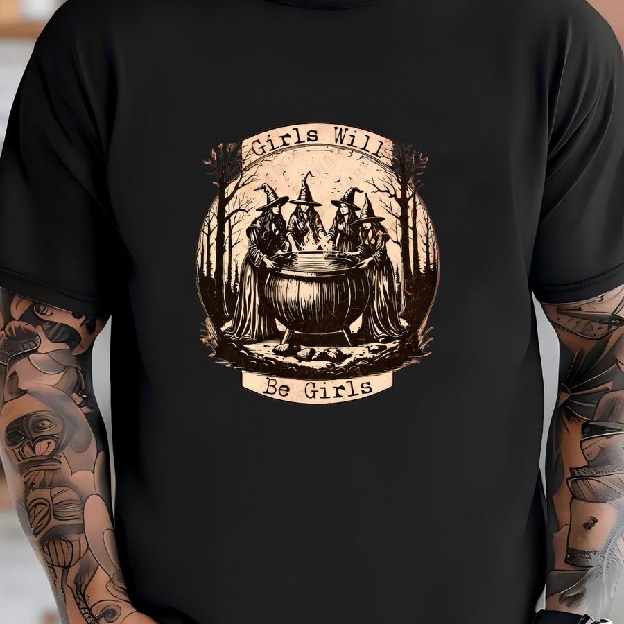 Spooky Season Girls Unisex Garment-dyed Halloween Hoodie, Shirt, Fall Festival Tee, Pumpkin Patch Outfit, Trick Or Treat T-shirt