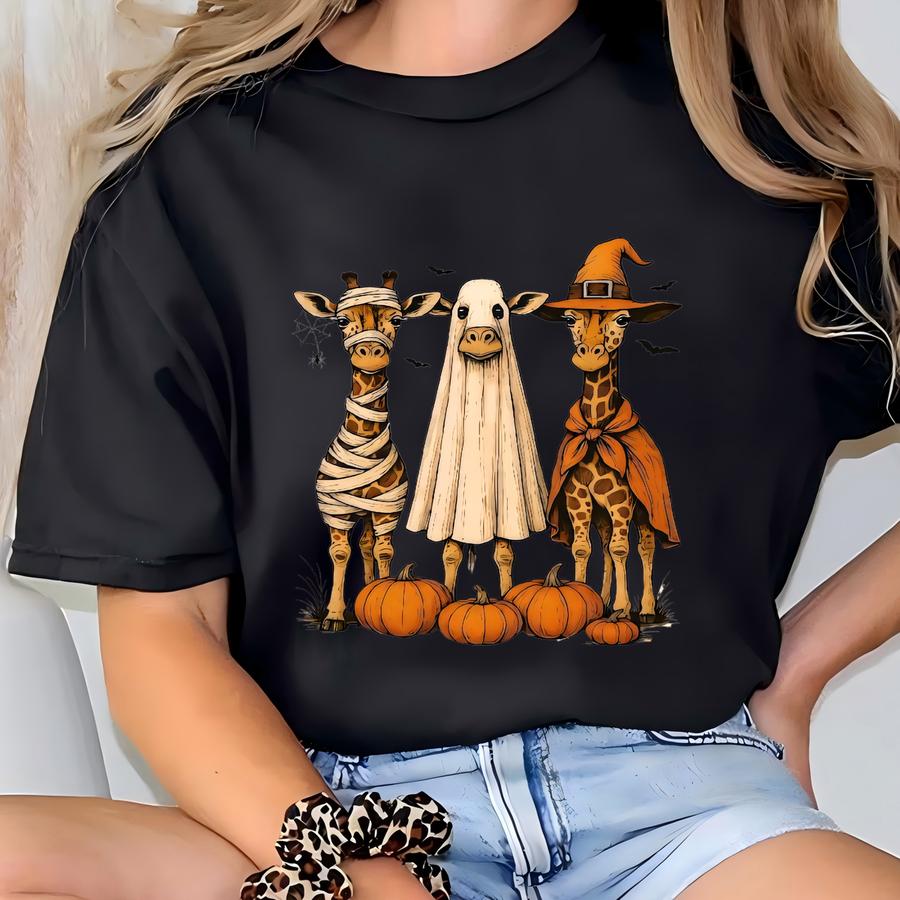 Boo Giraffe Halloween Shirt - Giraffe Lovers Gift T-shirt