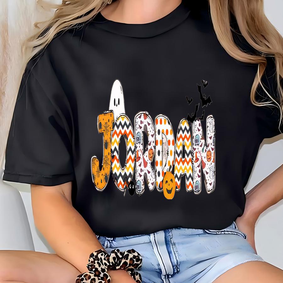 Personalized Halloween Kids Sweatshirt | Cute Pumpkin Theme Kids Shirt T-shirt