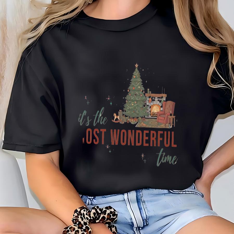 It's The Most Wonderful Time Of The Year Sweatshirt Vintage Christmas Crewneck Retro Christmas Gifts Family Christmas Shirt Winter Lover Tee T-shirt