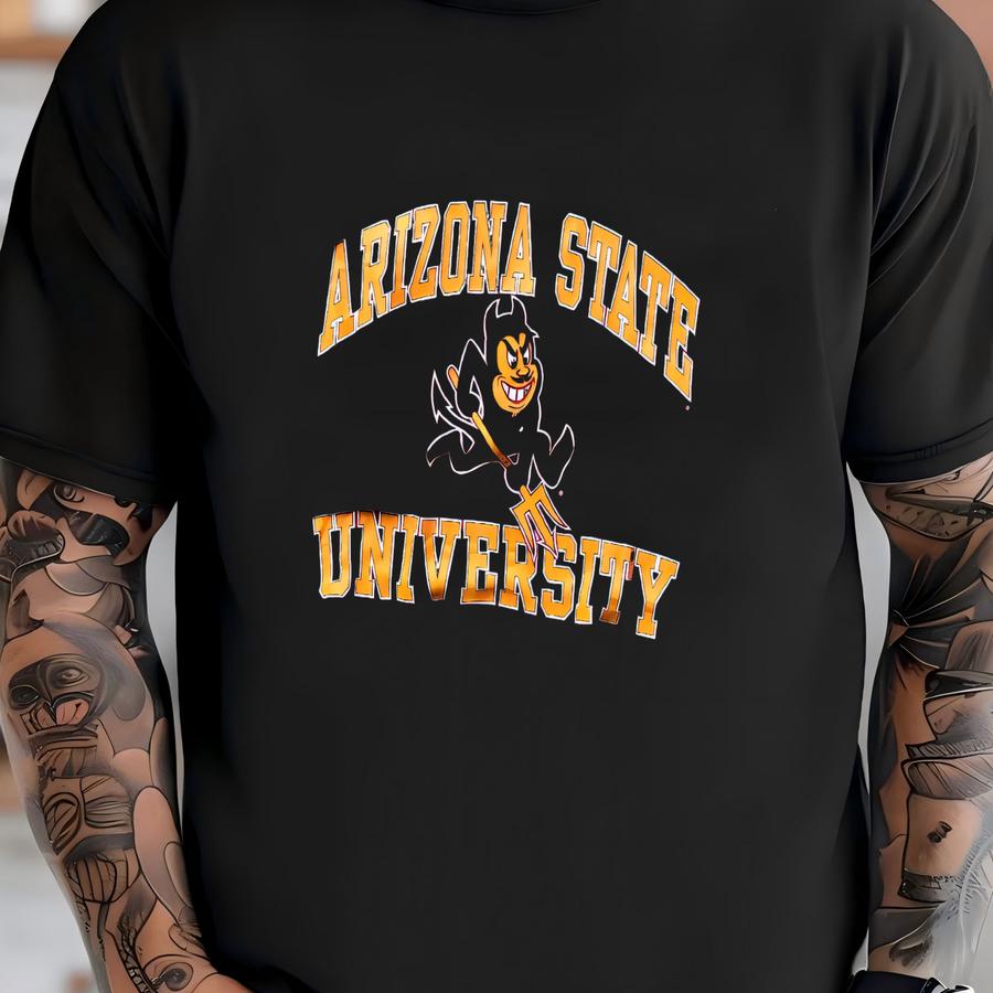 Vintage 90’s Logo7 Arizona State Sun Devils University Crop Top Tee Tshirt Medium T-shirt