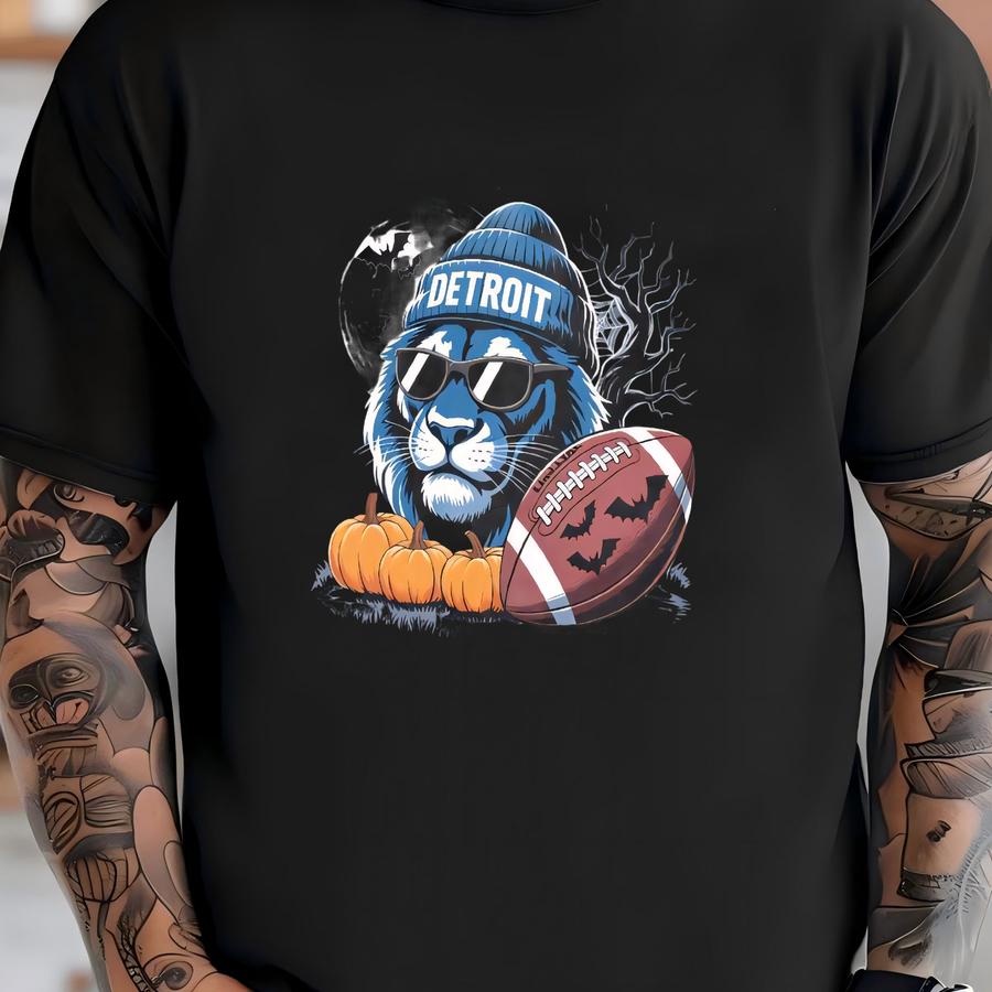 Detroit Football Halloween Vintage 90s Shirt, Detroit Football Retro Unisex Hoodie, Football Gameday Shirt, Halloween Gifts T-shirt