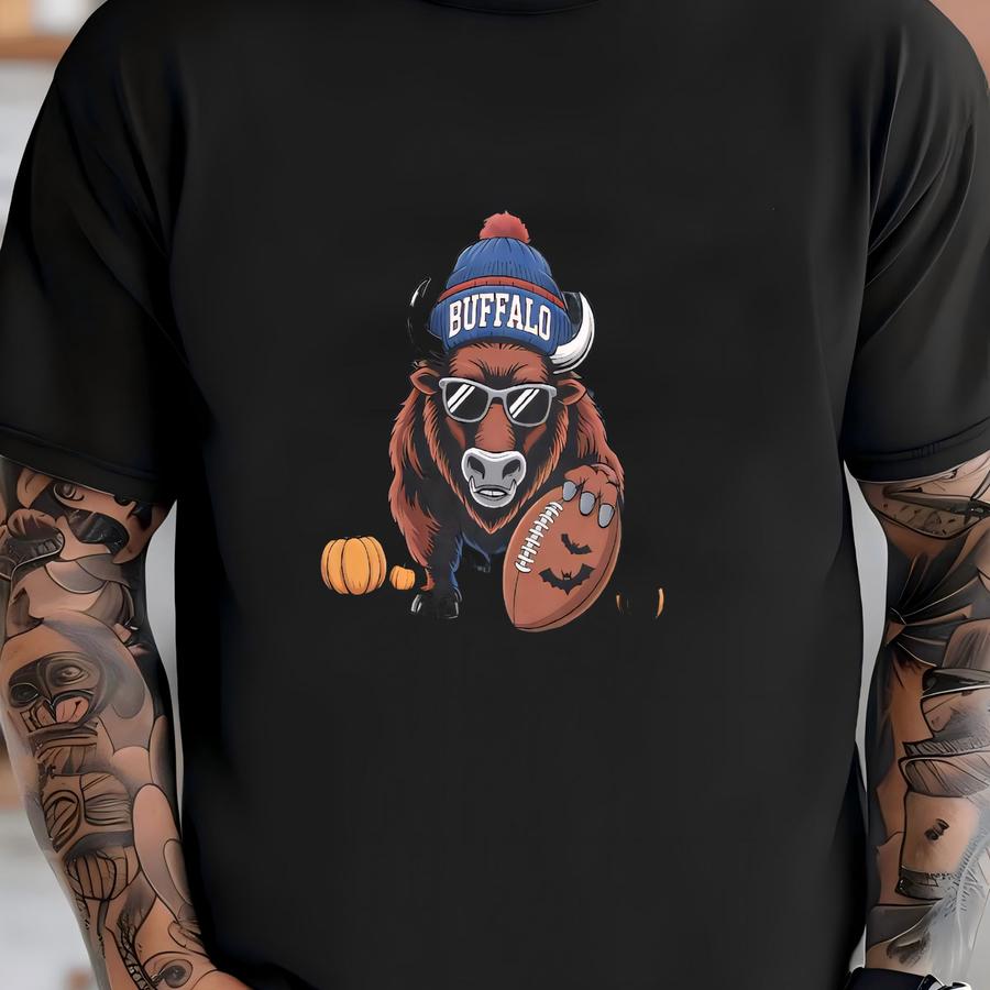 Buffalo Football Halloween Vintage 90s Shirt, Buffalo Football Retro Unisex Hoodie, Football Gameday Shirt, Halloween Gifts T-shirt