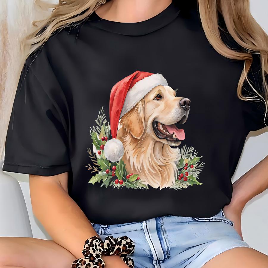Golden Retriever Christmas Sweatshirt, Dog Christmas Shirt, Golden Mom Tshirt, Gift For Dog Lover, Holiday Sweater, New Year Shirt, Xmas Tee T-shirt