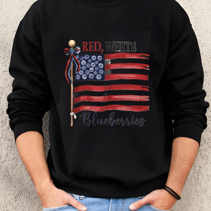 Red White And Blueberries Freedom Shirt - Usa Flag Tee Sweatshirt