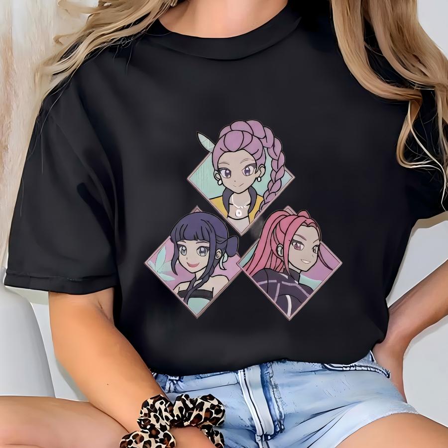 Kpop Demon Hunter Huntrix Family Sweatshirt, Demon Hunter Merch, Gift For Kpop Fans, Kpop Tee, Halloween Gift T-shirt