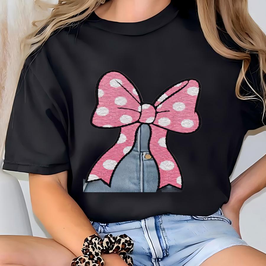 Custom Christmas Side Bow Cut-out Sweatshirt, Christmas Sweatshirt,  Sweatshirt, Christmas Gift For Her T-shirt