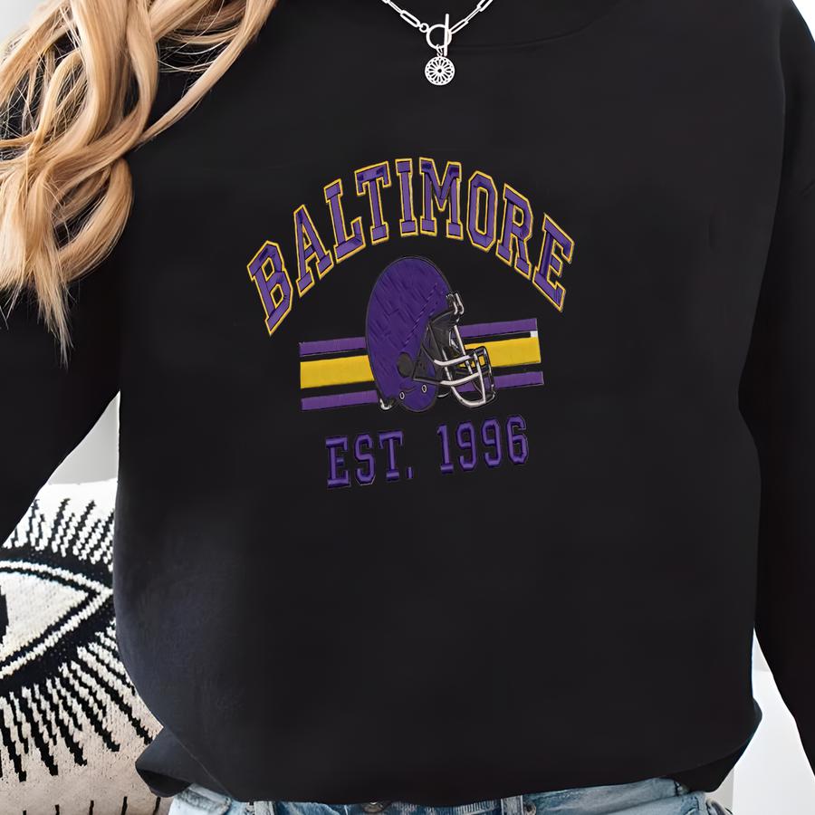 Baltimore Football Sweatshirt, Retro Sports Team Pullover, Game Day Sweater, Football Fan Gift, Esl348 Sweatshirt