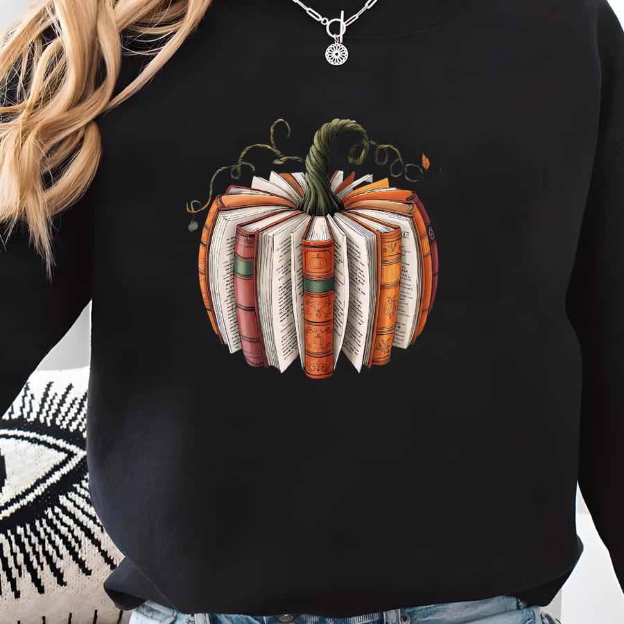 Fall Book Pumpkin Halloween Shirt, Fall Bookish Shirt, Pumpkin Sweater, Pumpkin Book Shirt, Fall Shirt, Spooky, Halloween Book Lover Shirt Sweatshirt