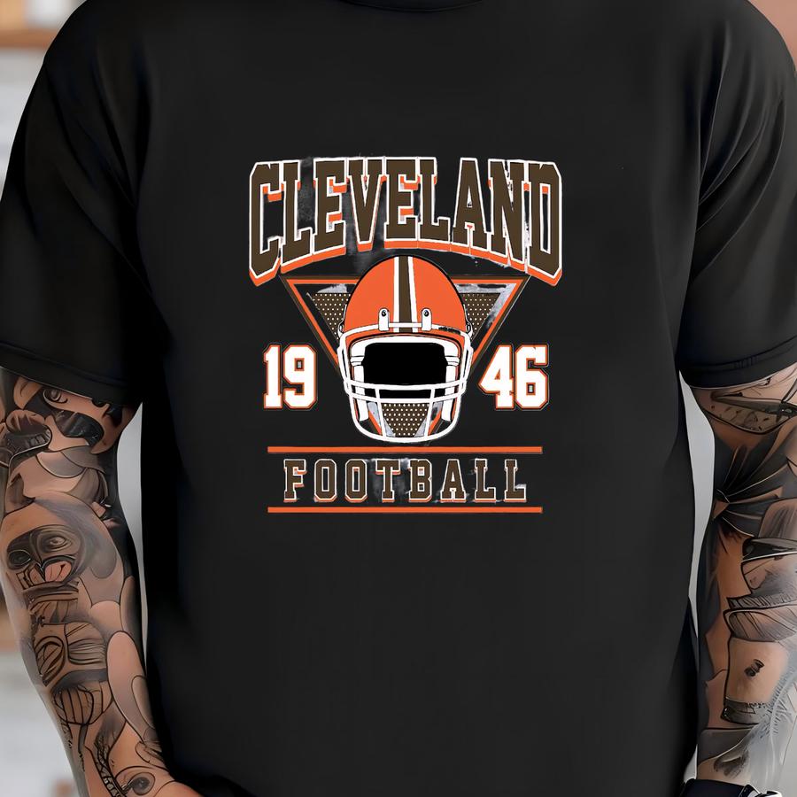 Vintage Cleveland Football Sweatshirt, Cleveland Fan Gift, Football Shirt, Cleveland Sports, Sunday Football Gift, Mascot Game Day Tee T-shirt
