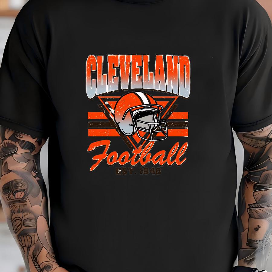 Vintage Cleveland Football Unisex Sweatshirt, Cleveland Fan Gift, The Land Football Shirt, Cleveland Sports Gift, Mascot Game Day Tee T-shirt
