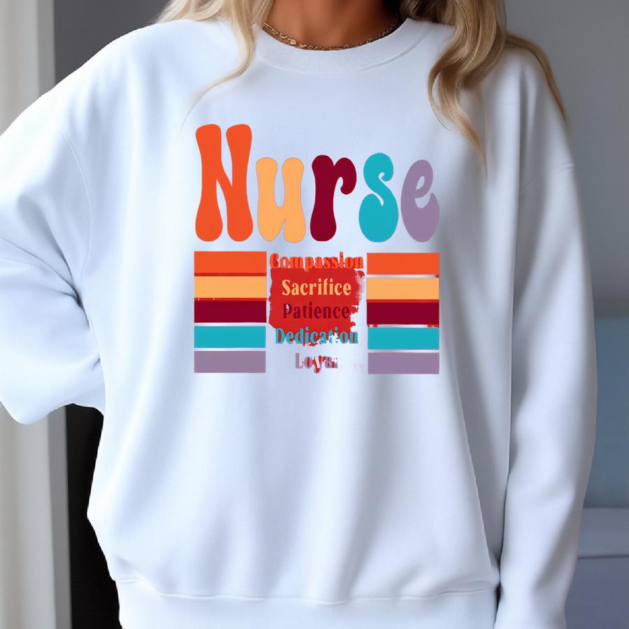 Cute Nurse Sweatshirt, Nurse Week Hoodie, Registered Nurse T-shirt, Nurse Shirt, Hospital Worker Hoodie, Healthcare Worker Tee, Rn Crewneck Sweatshirt