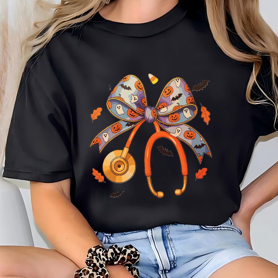 ® Nurse Halloween Hoodie, Halloween Shirt, Spooky Nurse, Fall Nurse Long Sve Shirt, Ghost Nurse Tee, Halloween Nursing Tee T-shirt