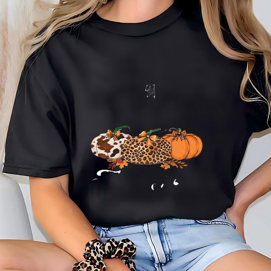Fall Y'all Sweater, Autumn Aesthetic Tee, Leopard Cow Print Sweatshirt, Cute Fall Graphic Tee, Cozy Autumn Crewneck, Thanksgiving Sweater T-shirt