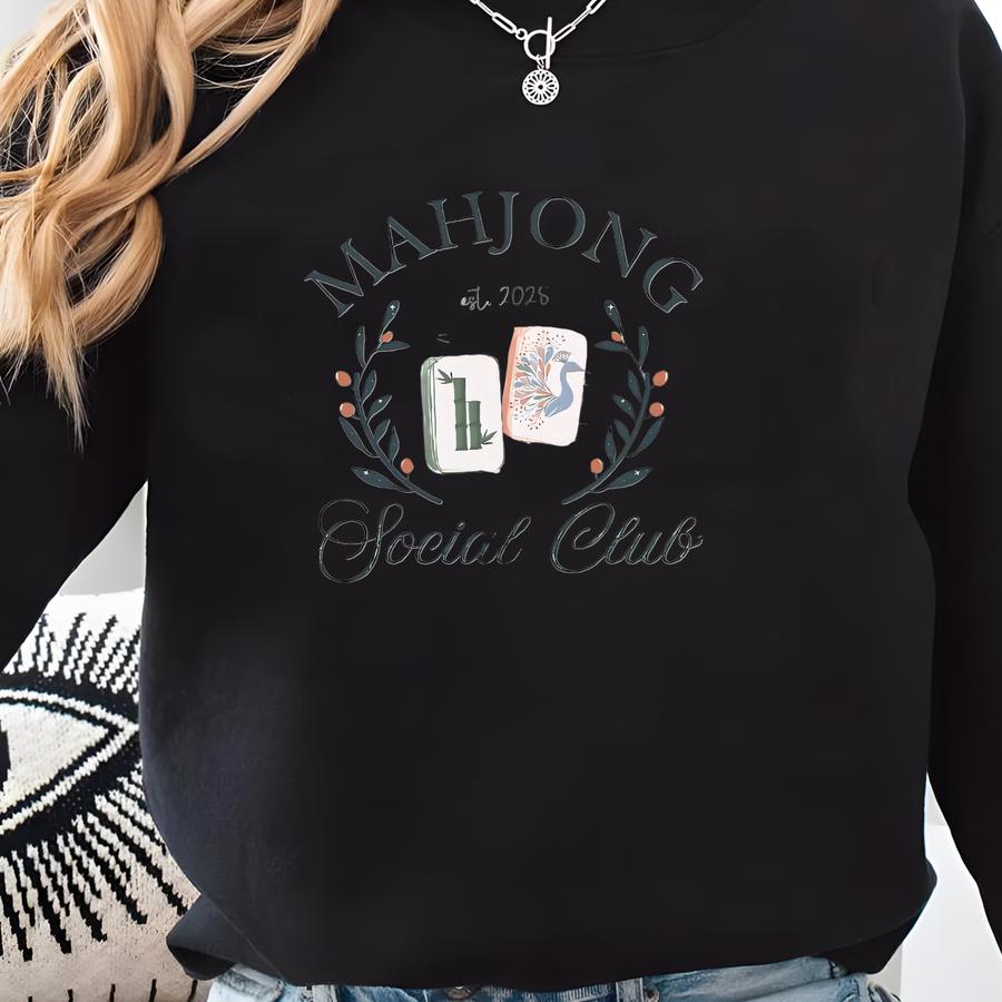 Custom Mahjong Club Sweatshirt | Personalized Mahjong Social Club Sweater | Mahjong Group Gift | Mahjong Lovers Apparel Sweatshirt