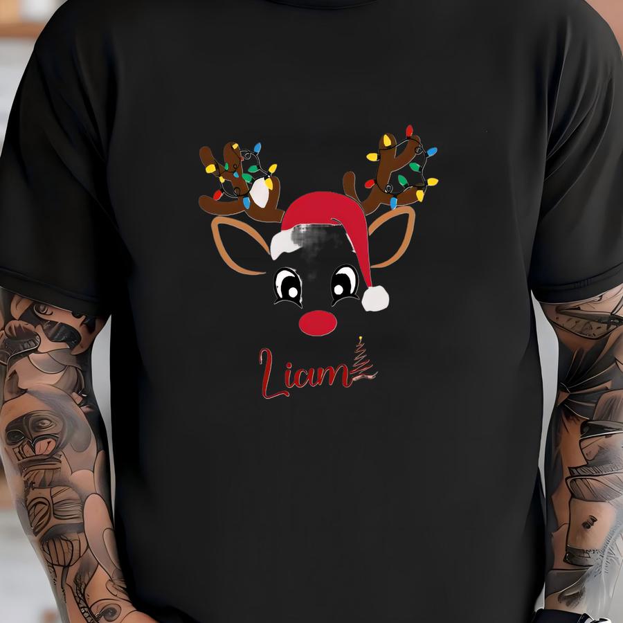 Custom Reindeer Toddler Sweatshirt, Custom Name Kids Hoodie, Custom Christmas Shirt, Christmas Reindeer Shirt, Christmas Toddler Shirt T-shirt