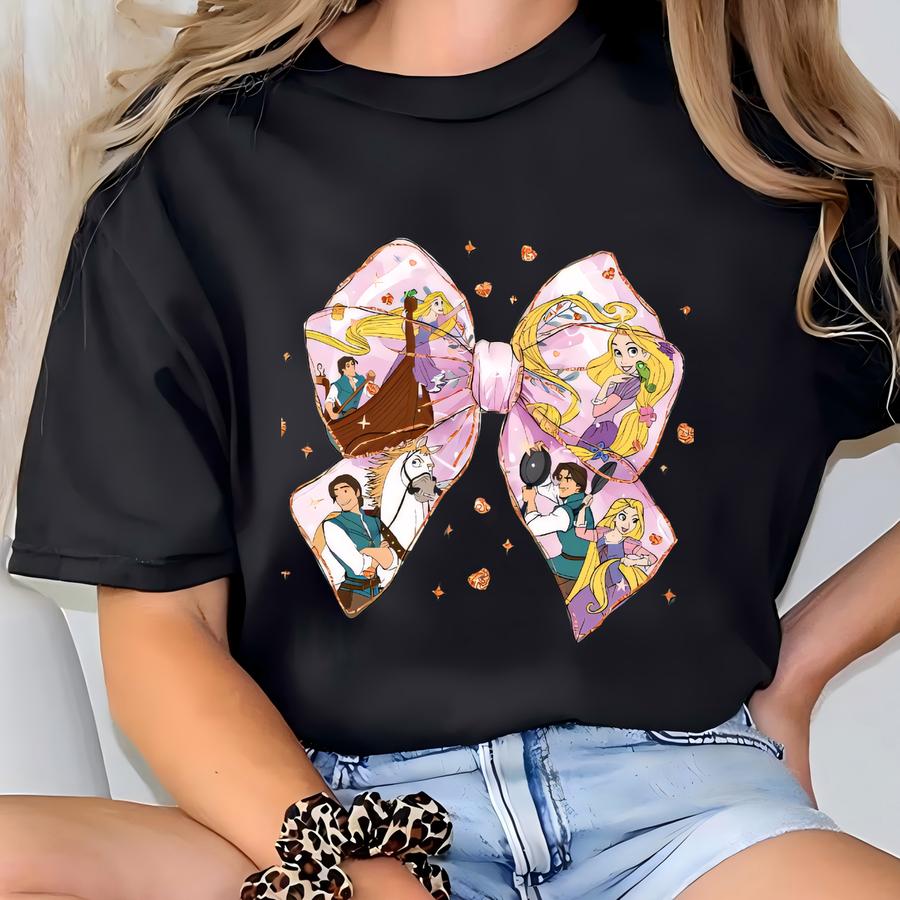 Coquette Princess Rapunzel Tshirt, Bow Princess Rapunzel Shirt, Vintage Tangled Rapunzel Floral Tee, 254 T-shirt