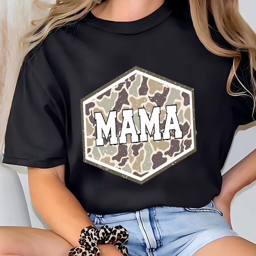 Hunting Mama Sweatshirt, Duck Hunting Long Sve, Mallard Duck Hoodie, Mama Of Hunters Camo Mama Tshirt, Hunting Season Mom Life Shirt Gift T-shirt