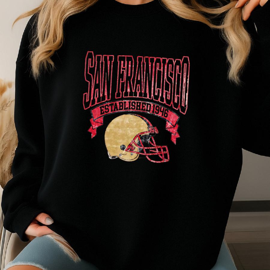 San Francisco Football Crewneck Sweatshirt, San Francisco Game Day Shirt, San Francisco Gift For Fans, San Francisco Shirt, Football Sweater Sweatshirt