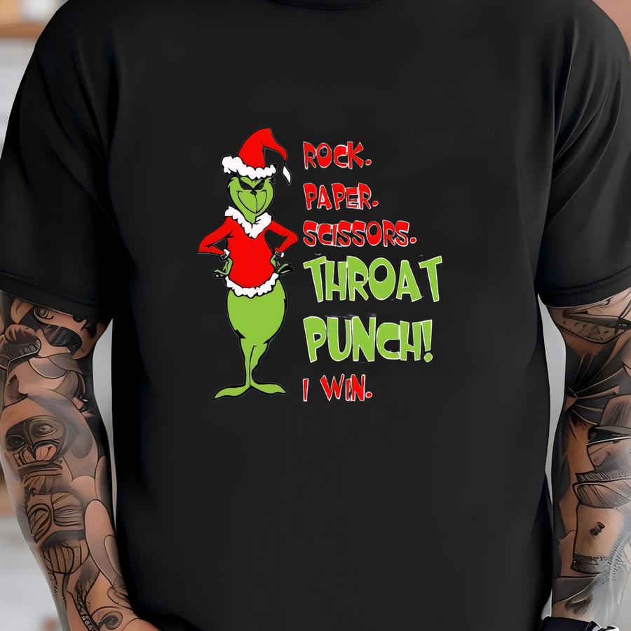 Rock Paper Scissors Throat Punch I Win Sweatshirt, Merry Hoodie, Xmas Shirt, Funny Xmas Hoodie, Christmas Tee T-shirt