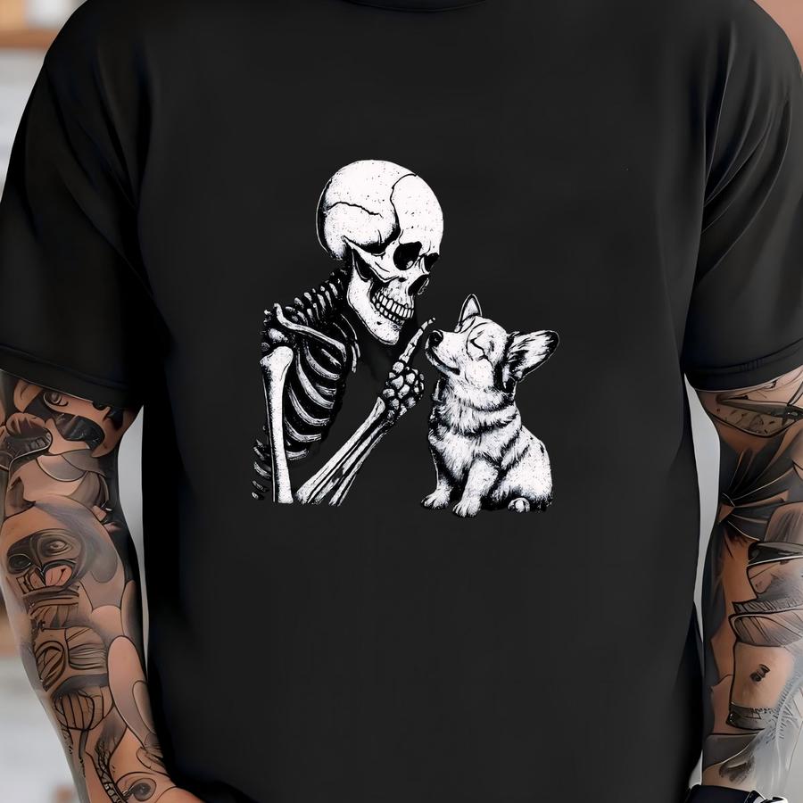Funny Halloween Dog Sweatshirt, Skeleton Sweatshirt, Funny Dog Skeleton Shirt, Halloween Dog Lover Sweatshirt, Cute Skeleton Dog Shirt T-shirt