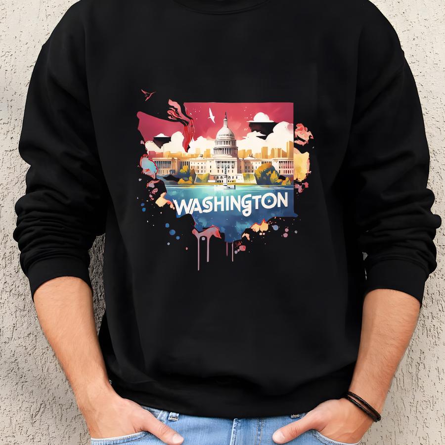 Washington Graphic Sweatshirt, Washington Dc T-shirt, Washington Souvenir, Washington School Trip, Washington Gift , Washington Capital Tee Sweatshirt Washington Graphic Sweatshirt, Washington Dc T-shirt, Washington Souvenir, Washington School Trip, Washington Gift , Washington Capital Tee Sweatshirt
