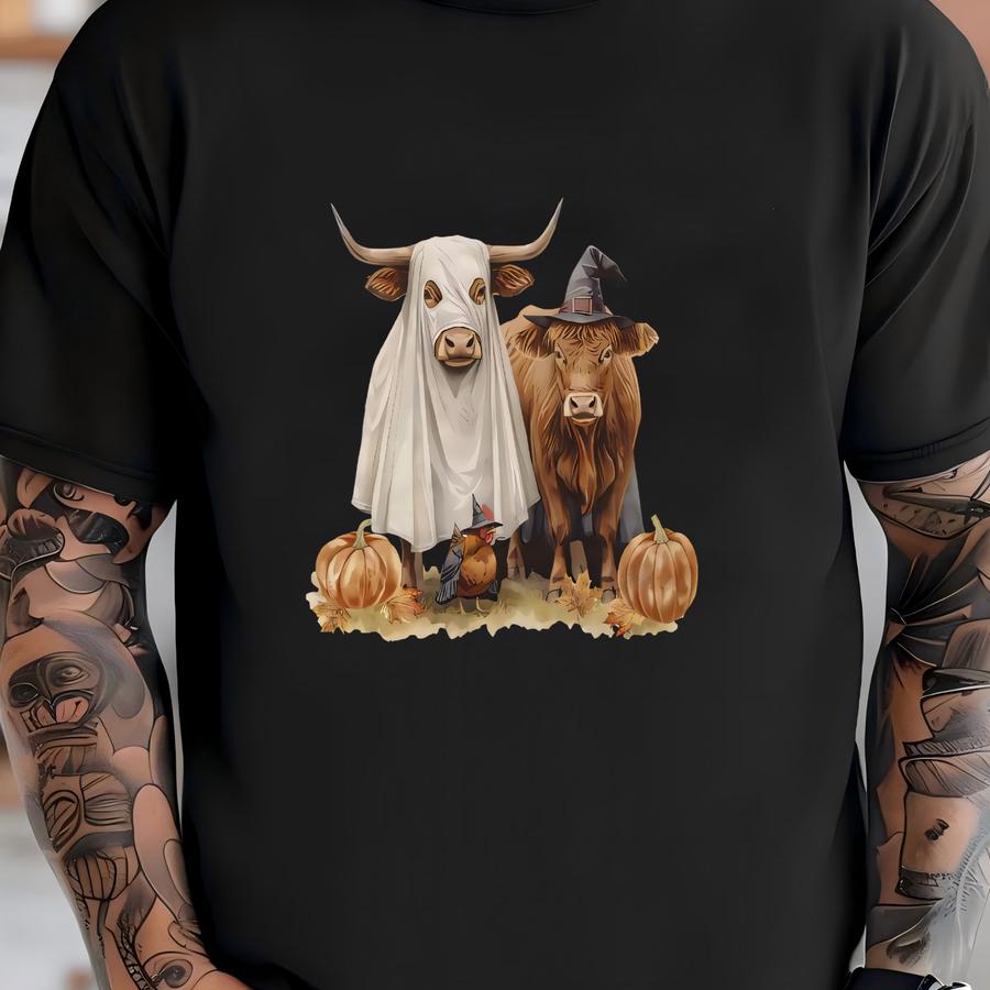 Cow Shirt Highland Cows Halloween Sweatshirt Halloween Shirt Halloween Tshirt Halloween Shirts Halloween Fall Shirt Funny Halloween Tshirt T-shirt