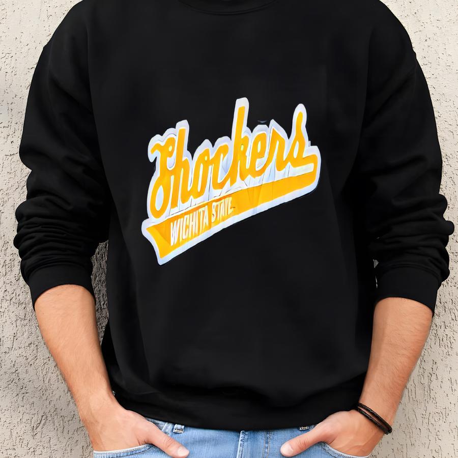 Vintage 90’s Rare Wichita State Shockers Rare Champion Track Style Pullover Jacket Sweatshirt