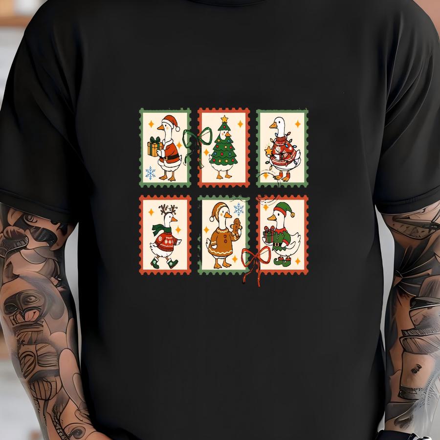 Santa Goose On The Loose Crewneck Hoodie, Christmas Sweatshirt, Family Holiday Sweatshirt, Silly Goose Sweatshirt, Christmas Gifts T-shirt