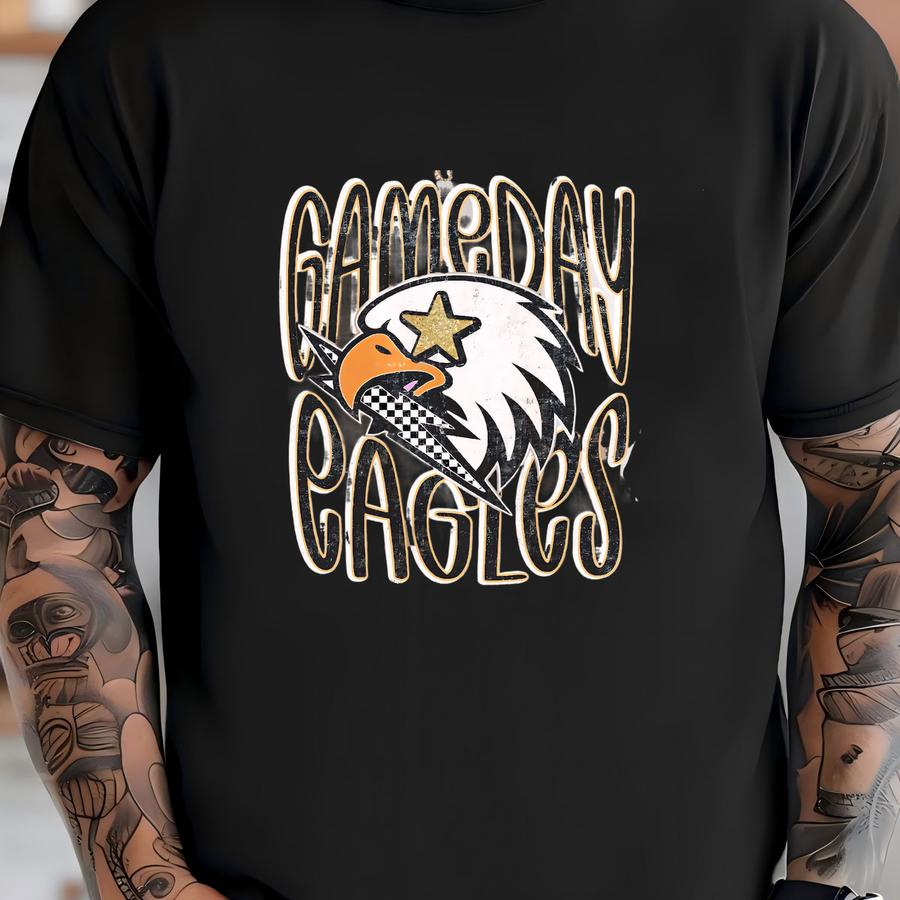 Eagle Mascot Hoodie: Vintage School Spirit Tee T-shirt