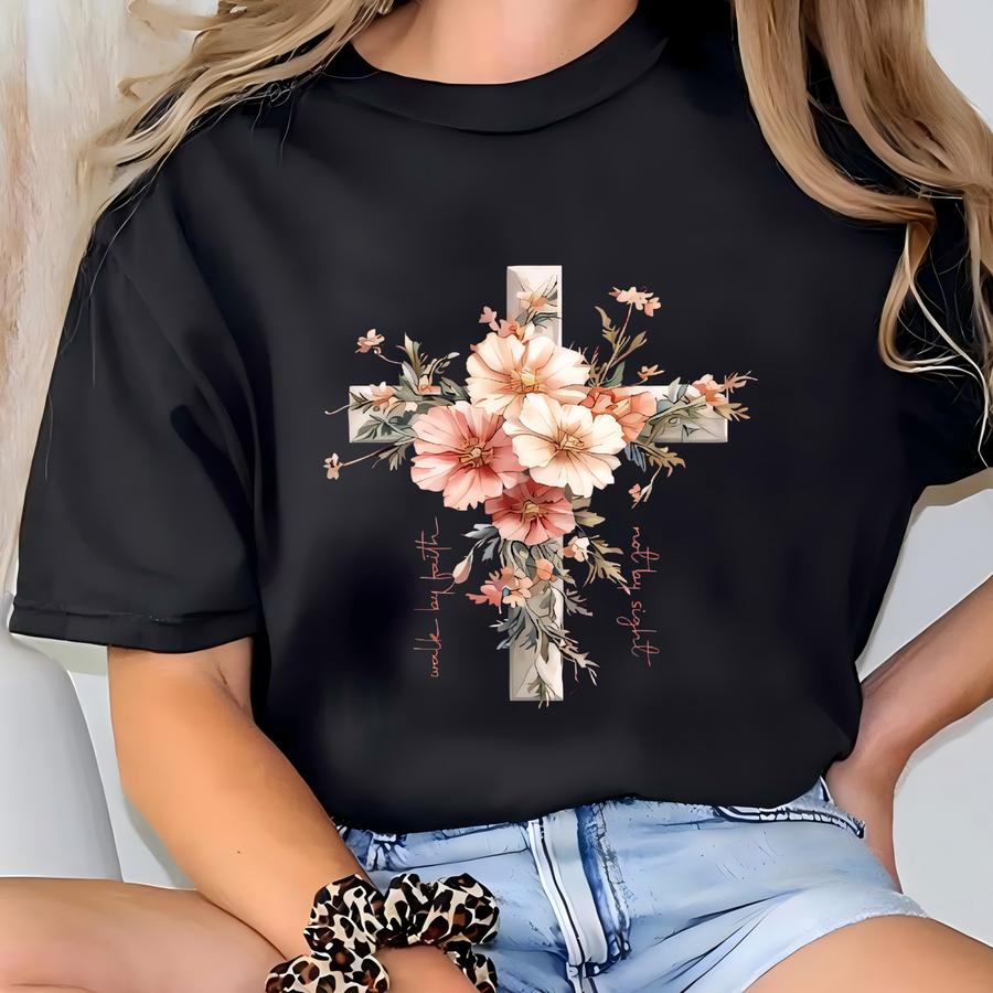 Jesus Is The Light Sweatshirt, Floral Christian Sweater, Faith Gift For Women T-shirt