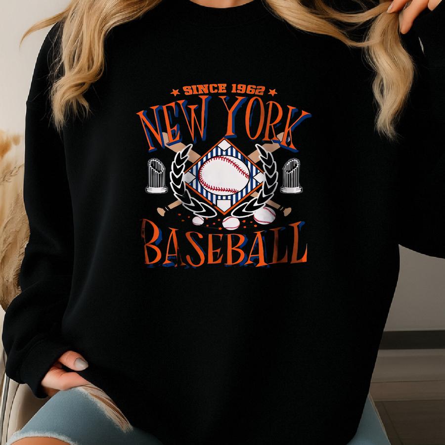 New York Baseball Sweatshirt, Vintage Style New York Baseball Crewneck, Retro Baseball Sweater, New York Sports Fan Shirt Sweatshirt