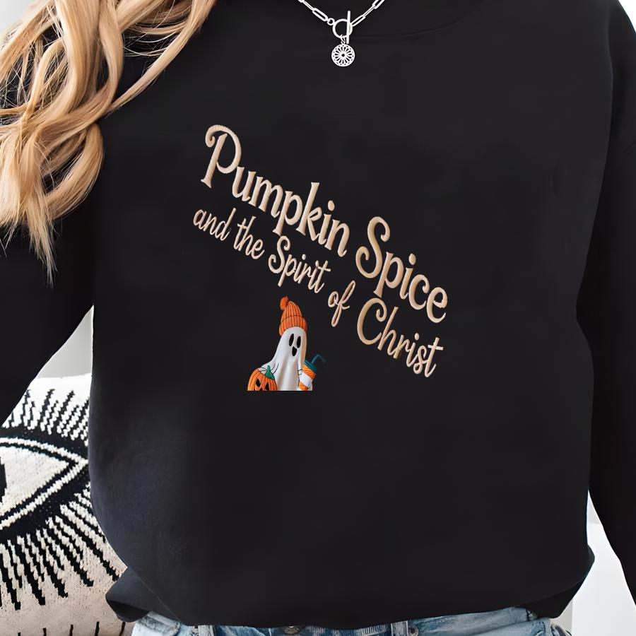 Christian Halloween Sweatshirt: Ghost, Pumpkin Spice, Bible Verse Sweatshirt