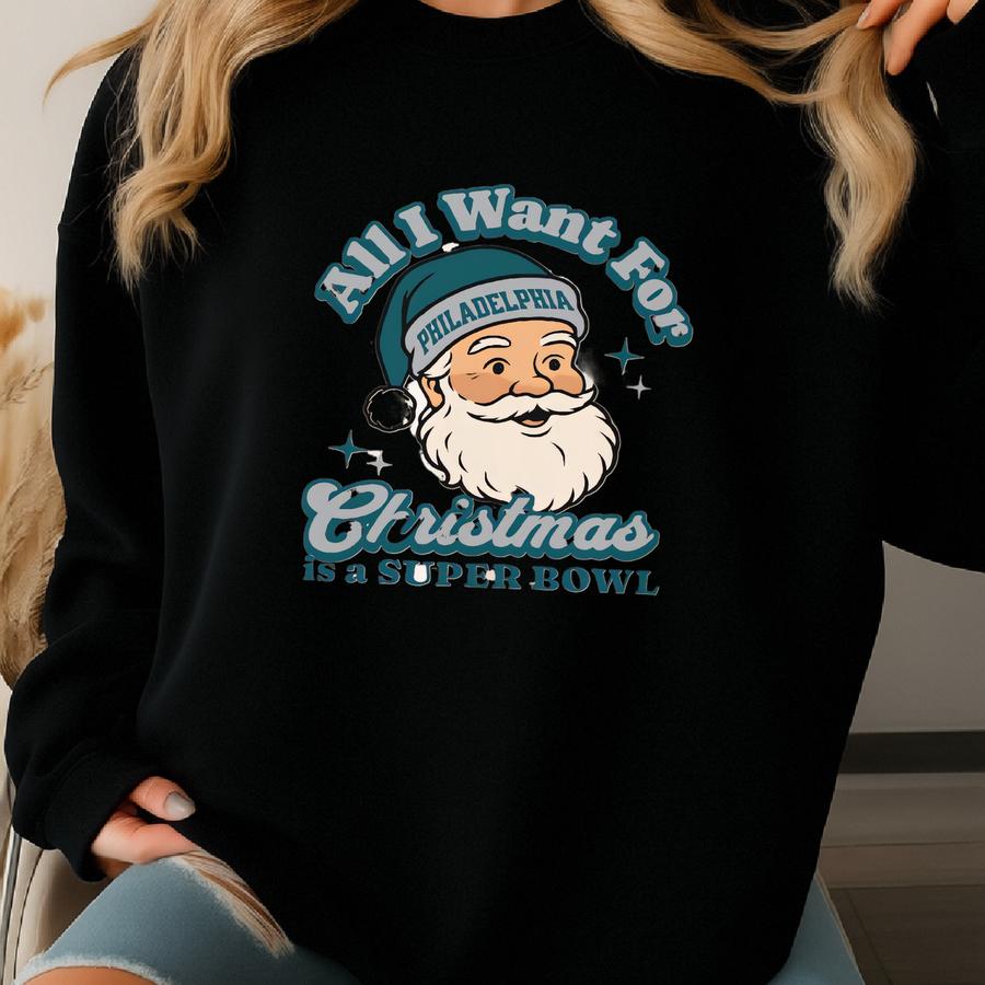 Philadelphia Football Christmas Super Bowl T-shirt, Retro Eagle Football Tee, Holiday Football Fan Shirt, Festive Sports Apparel, Santa Tee Sweatshirt Philadelphia Football Christmas Super Bowl T-shirt, Retro Eagle Football Tee, Holiday Football Fan Shirt, Festive Sports Apparel, Santa Tee Sweatshirt