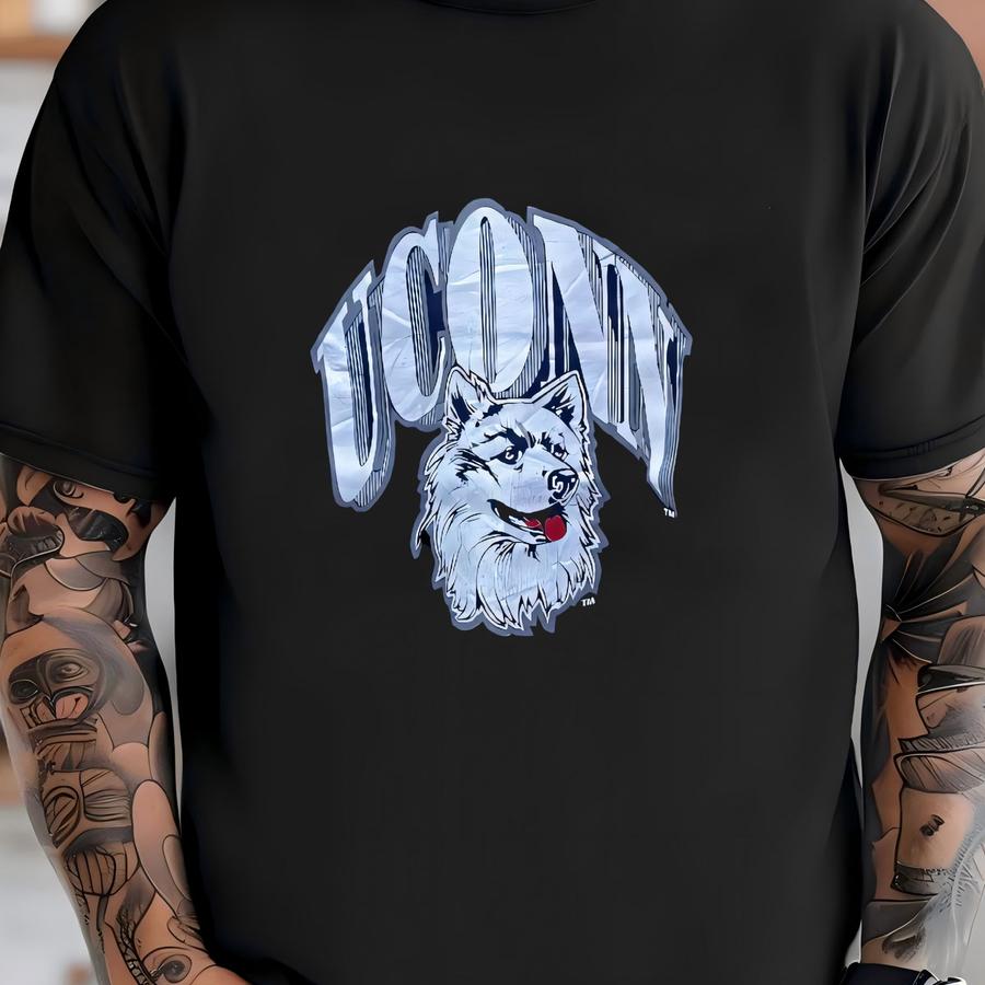 Vintage Distressed Uconn Huskies Big Logo Crewneck Sweatshirt Size Youth Xl Fits S T-shirt