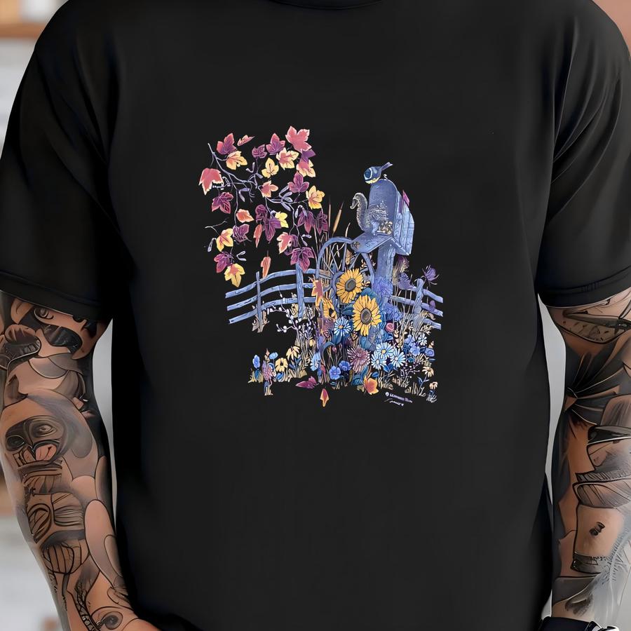 Vintage Morning Sun Nature Art Double Neck Sweatshirt Size L T-shirt