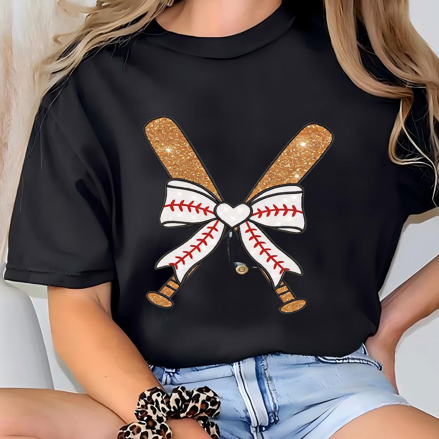 Personalized Baseball Side Bow Cut-out Sweatshirt, Custom Name Number Sweatshirt, Baseball Mom Sweatshirt, Baseball Coquette Bow T-shirt