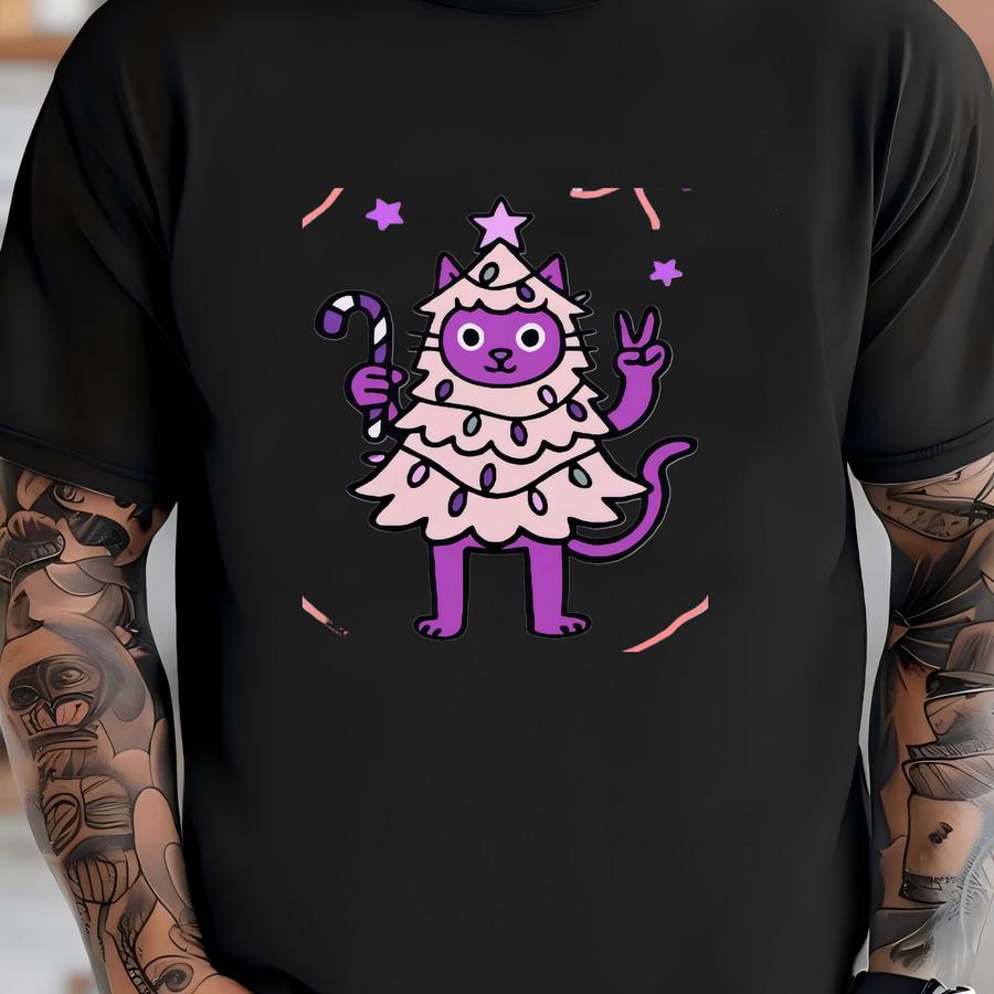 Christmas Sweatshirt Gildan Heavyweight Crewneck, Cat Shirt, Peace Gift For Family, Plus Size Holiday Shirt, Unisex Sweatshirt, T-shirt