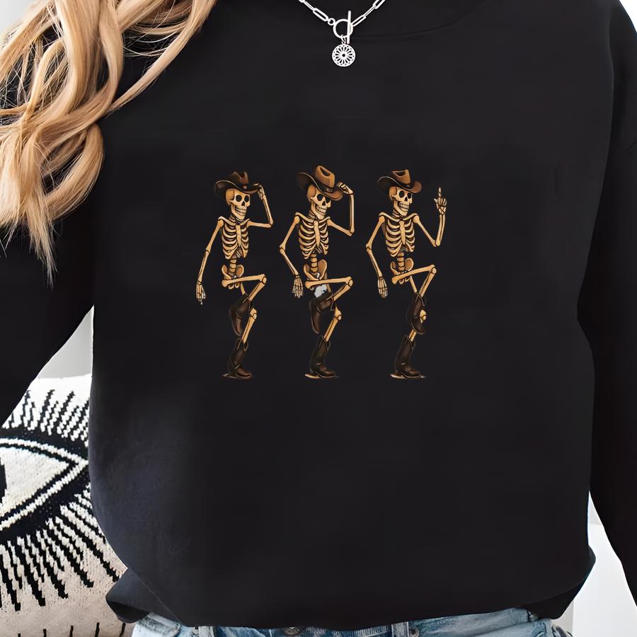 Halloween Skeleton Sweatshirt, Spooky Skeleton, Halloween Ghost Shirt, Spooky Ghost Jumper, Halloween Cat, Spooky Sweatshirt, Sweatshirt