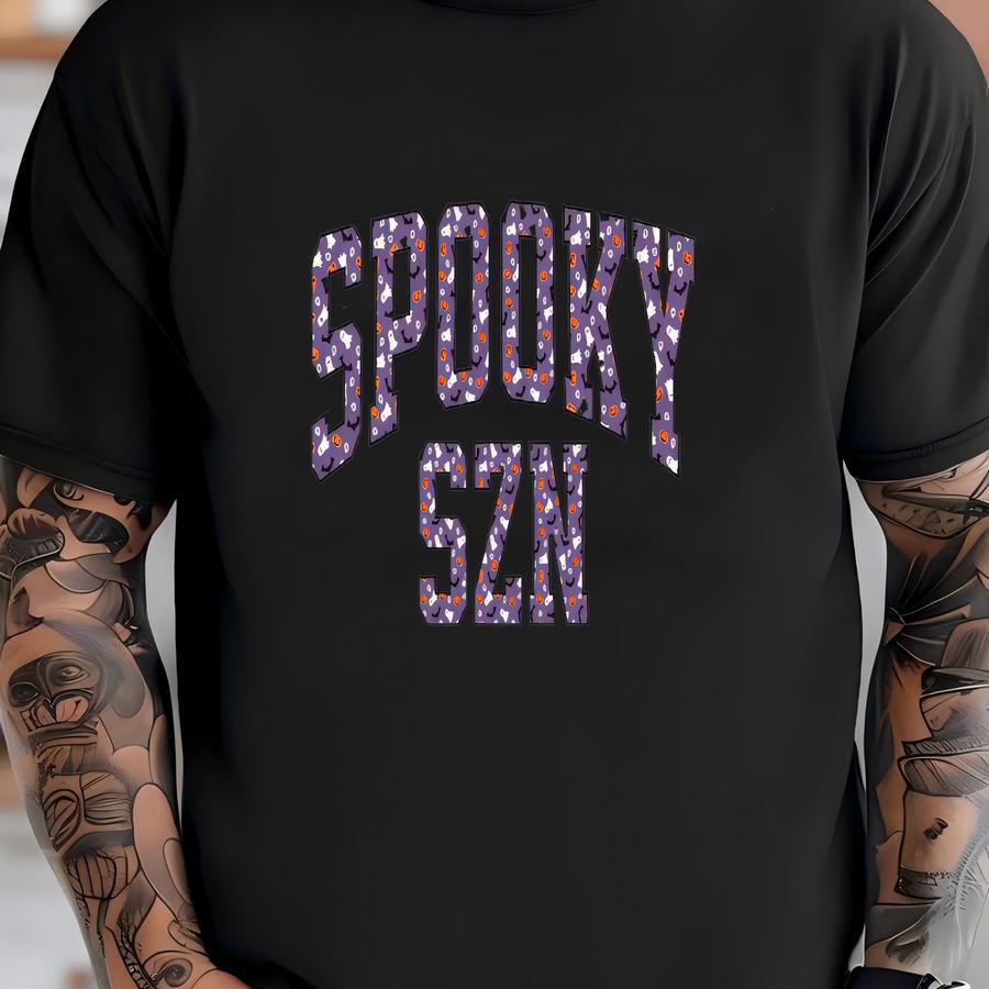 Spooky Szn Crewneck Sweatshirt - Halloween Fall Apparel, Cozy Unisex Fashion For Parties Gifts, Funny Halloween Sweatshirt T-shirt