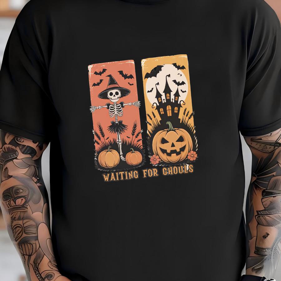 Ghouls Gildan Sweatshirt Shirt, Cute Halloween Tee, Football Season Hoodie, Unisex Shirt Aesthetic Thanksgiving Plus Sizes Shirt, S-5xl T-shirt