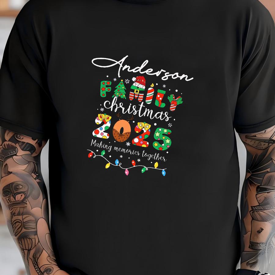 Family Christmas Matching Shirt,retro Family Christmas Crew 2025 Tee, Christmas Family Matching Xmas Tees, Merry Christmas Tee T-shirt