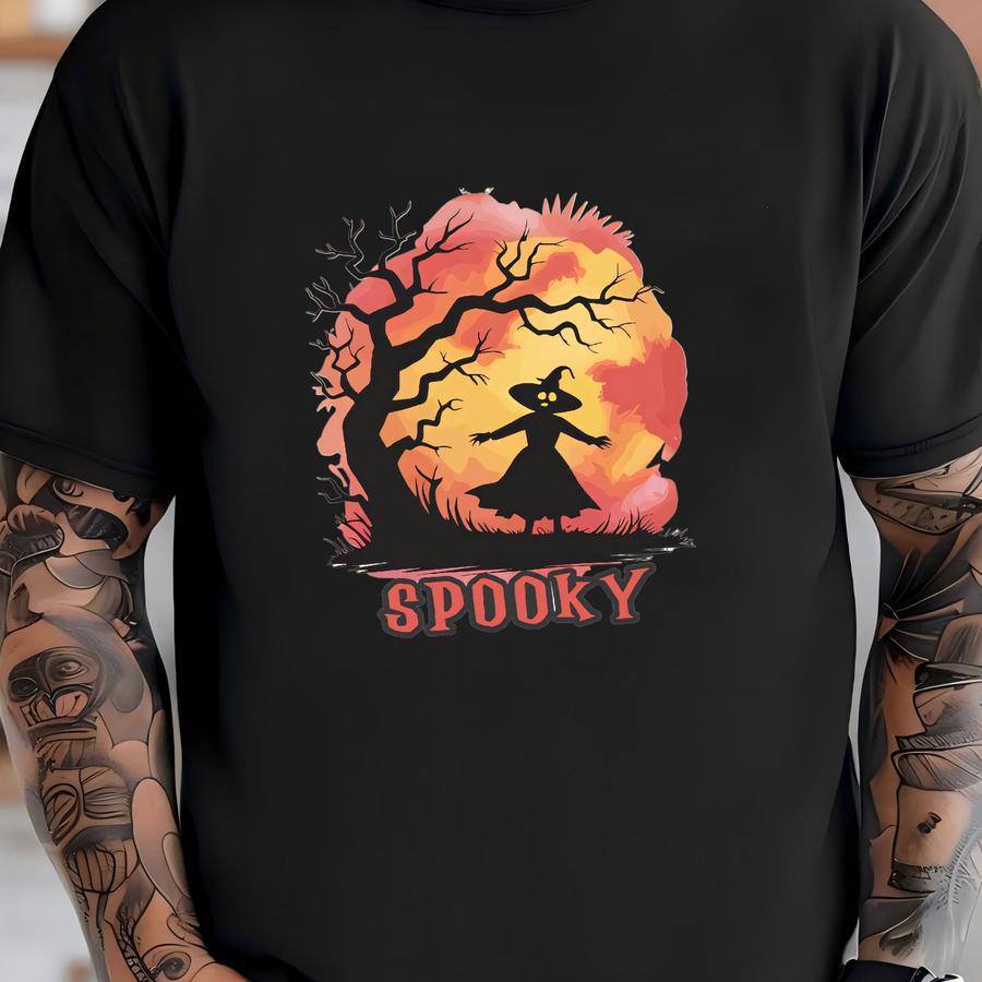 Spooky Gildan Sweatshirt, Cute Halloween Tee, Football Season Hoodie, Unisex Shirts Aesthetic Thanksgiving Plus Sizes Shirt, S-5xl T-shirt